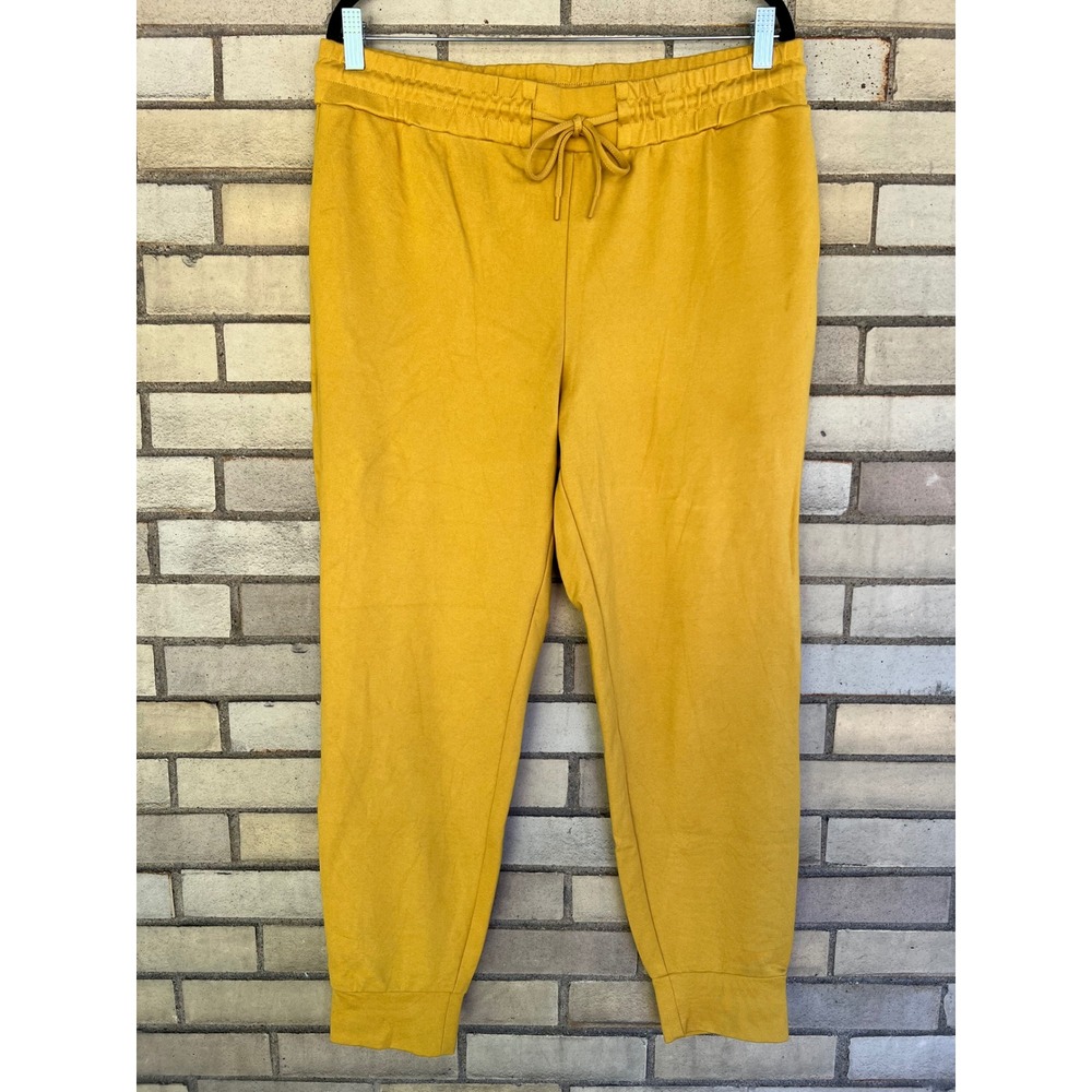 Jones New York Mustard Yellow Knit Jogger Pants Size Large